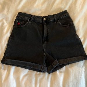 Mavi Jeans Black High Waisted Shorts (Size: 28)